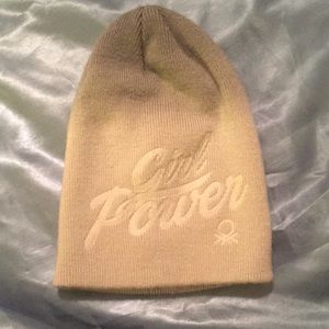 Grey “Girl Power” United Colors of Benetton Beanie size 12 months NWOT